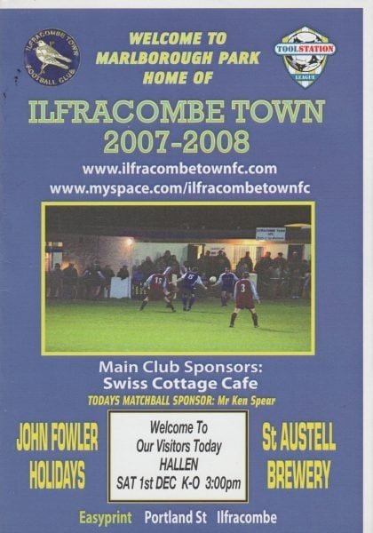 Ilfracombe Town v Hallen 01-Dec-2017
