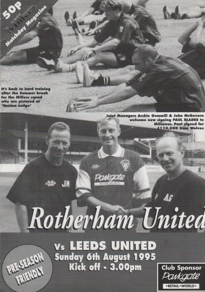 Rotherham United v Leeds United 06-Aug-1995