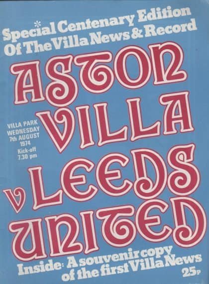 Aston Villa v Leeds United 07-Aug-1974