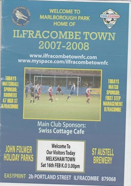 Ilfracombe Town v Melksham Town 16-Feb-2008