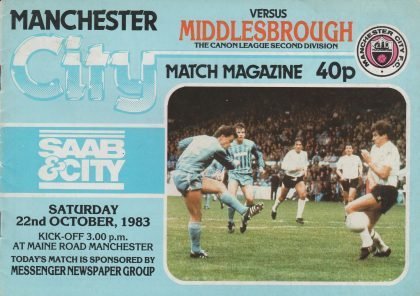Manchester City v Middlesbrough 22-Oct-1983