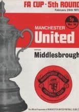 Manchester United v Middlesbrough 26-Feb-1972