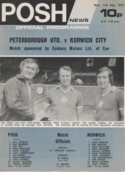 Peterborough United v Norwich City  11-Aug-1975