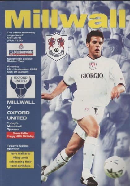 Millwall v Oxford United  23-Sep-2000
