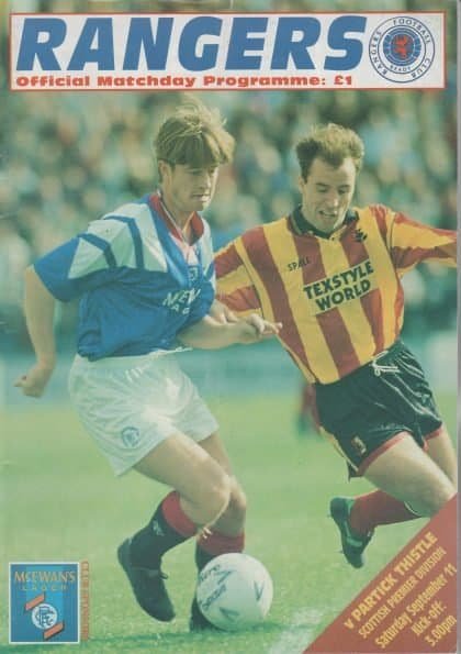 Glasgow Rangers v Partick Thistle 11-Sep-1993
