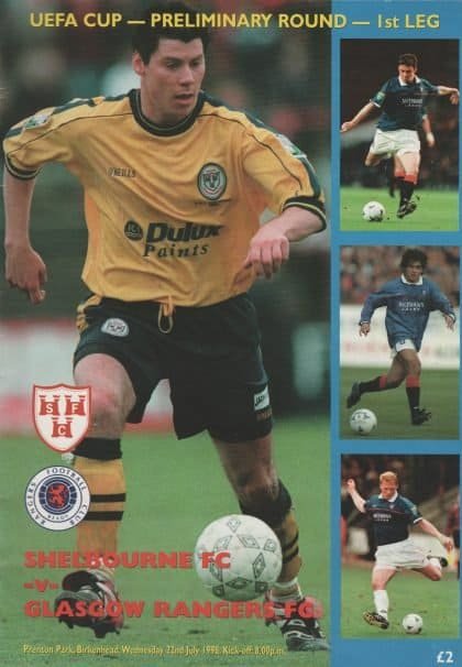 Shelbourne v Glasgow Rangers  22-Jul-1998