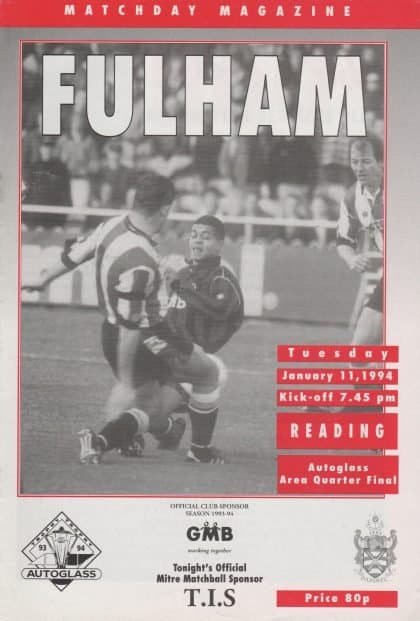 Fulham v Reading 11-Jan-1994