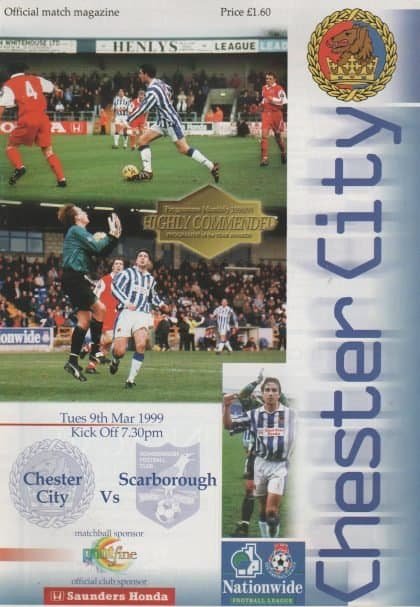 Chester City v Scarborough  09-Mar-1999