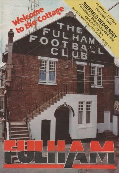 Fulham v Sheffield Wednesday 27-Nov-1982