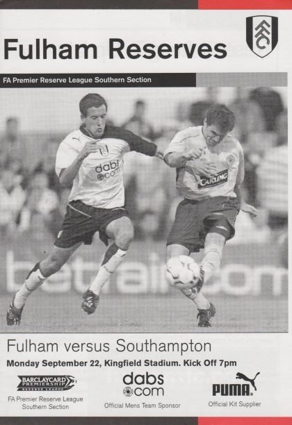 Fulham Reserves v Southampton Reserves 22-Sep-2003
