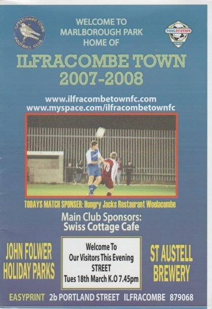 Ilfracombe Town v Street 18-Mar-2008