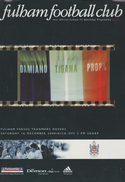 Fulham v Tranmere Rovers  16-Dec-2000