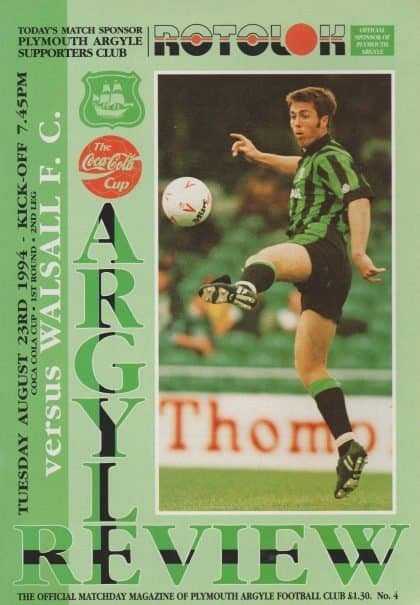 Plymouth Argyle v Walsall 23-Aug-1994