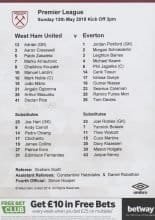 West Ham United v Everton 13-May-2018