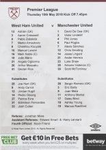 West Ham United v Manchester United 10-May-2018