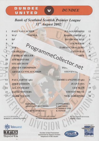 Dundee United v Dundee 31-Aug-2002
