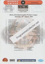 Dundee United v Inverness Caledonian Thistle 28-Aug-2004