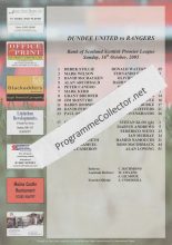 Dundee United v Glasgow Rangers 16-Oct-2005