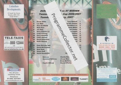 Dundee United v St Mirren  16-Jan-2007
