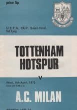 Tottenham Hotspur v AC Milan 05-Apr-1972