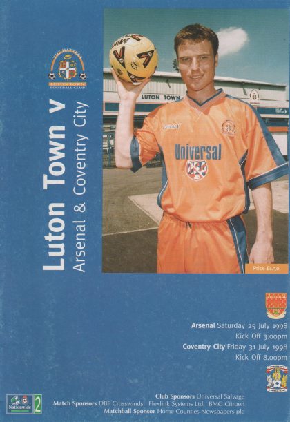 Luton Town v Arsenal 25-Jul-1998