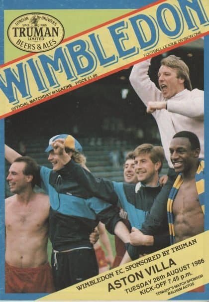 Wimbledon v Aston Villa 26-Aug-1986