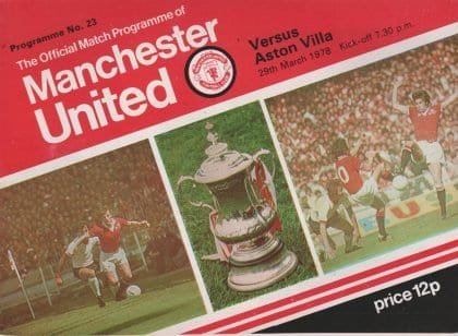 Manchester United v Aston Villa 29-Mar-1978