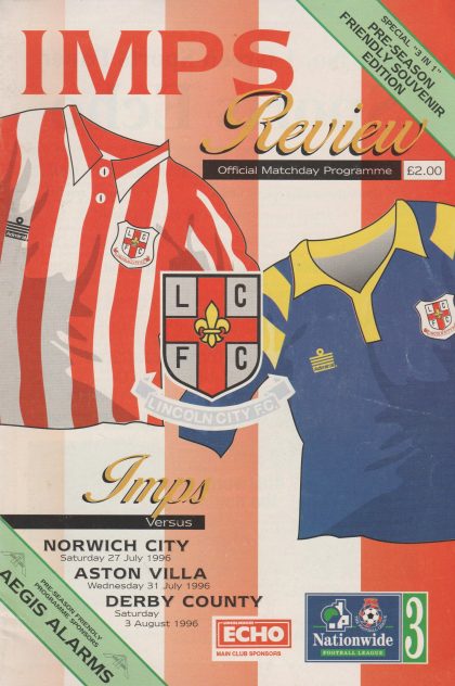 Lincoln City v Aston Villa 31-Jul-1996