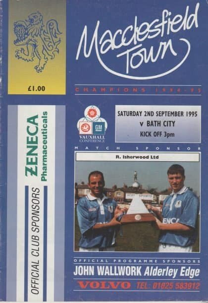 Macclesfield Town v Bath City 02-Sep-1995
