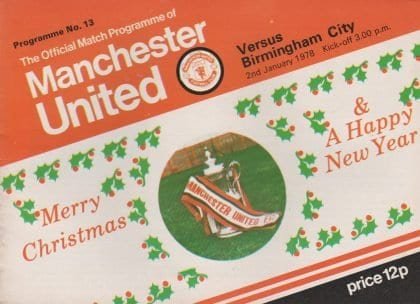 Manchester United v Birmingham City 02-Jan-1978