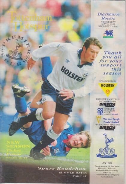 Tottenham Hotspur v Blackburn Rovers 05-May-1993