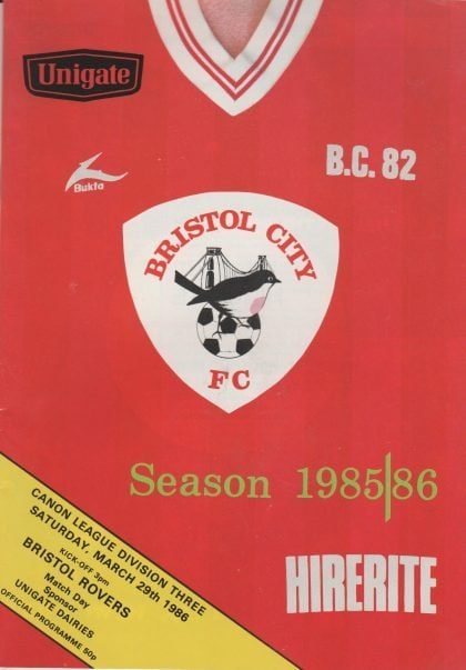 Bristol City v Bristol Rovers 29-Mar-1986