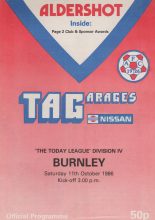 Aldershot v Burnley 11-Oct-1986