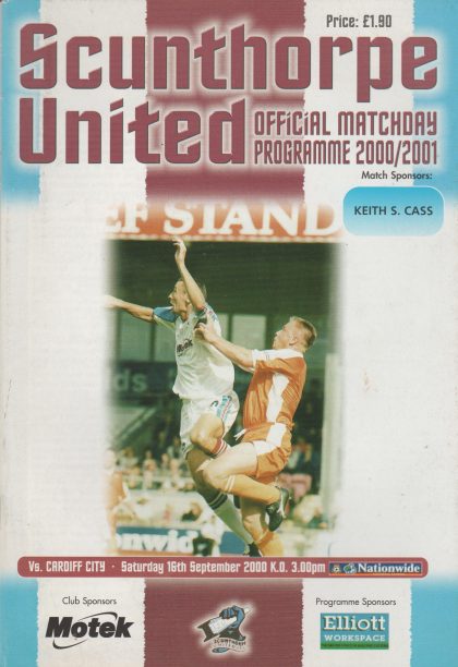 Scunthorpe United v Cardiff City 16-Sep-2000