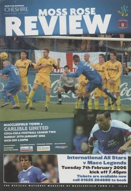 Macclesfield Town v Carlisle United 29-Jan-2006