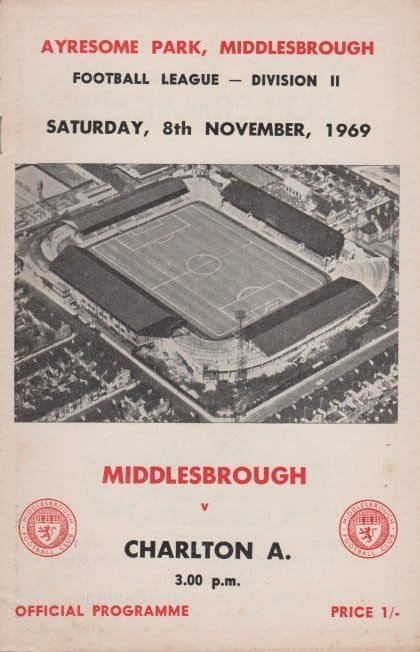 Middlesbrough v Charlton Athletic 08-Nov-1969