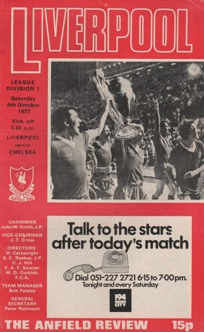 Liverpool v Chelsea 08-Oct-1977