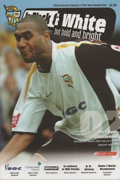 Port Vale v Chesterfield 19-Aug-2006