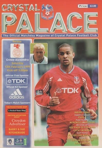 Crystal Palace v Crewe Alexandra 13-Feb-1999