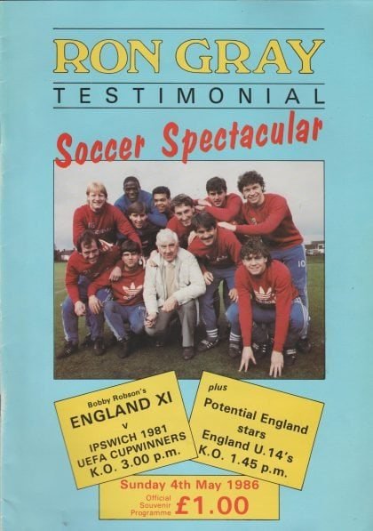 Bobby Robson's England XI v Ipswich 1981 UEFA Cup Winners