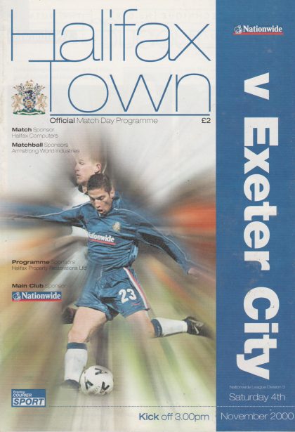Halifax Town v Exeter City  04-Nov-2000