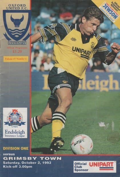 Oxford United v Grimsby Town  02-Oct-1993