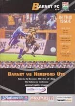 Barnet v Hereford United 01-Dec-2001