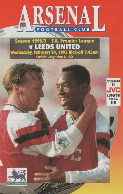Arsenal v Leeds United 24-Feb-1993