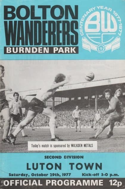 Bolton Wanderers v Luton Town  29-Oct-1977