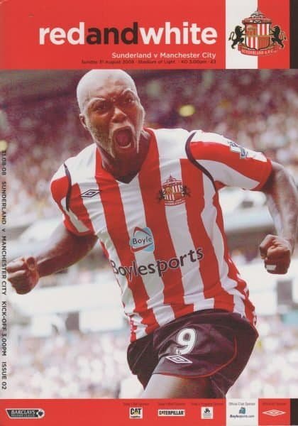 Sunderland v Manchester City 31-Aug-2008