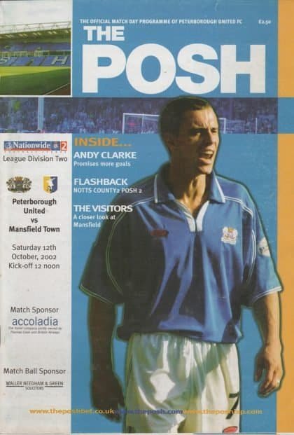 Peterborough United v Mansfield Town  12-Oct-2002