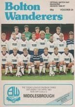 Bolton Wanderers v Middlesbrough 11-Apr-1987