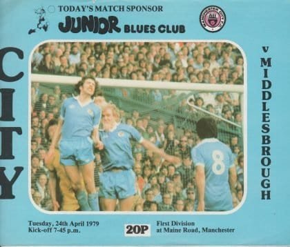 Manchester City v Middlesbrough 24-Apr-1979