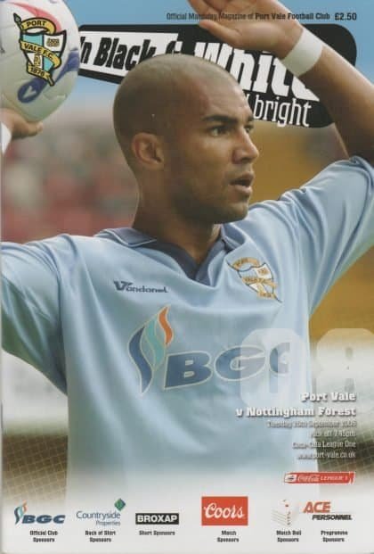 Port Vale v Nottingham Forest  26-Sep-2006